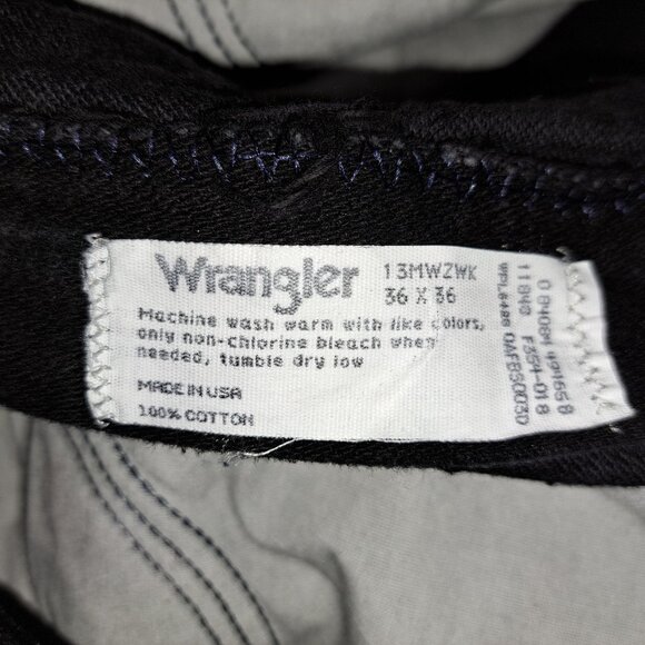 Vintage Black Wrangler Denim Jeans 36x36 - Picture 3 of 10